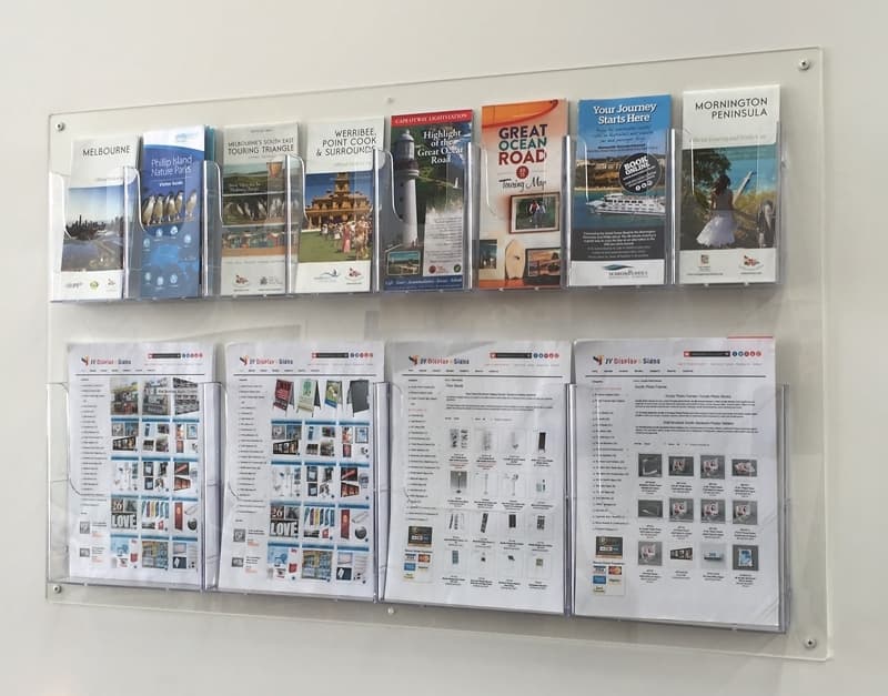 multi pocket brochure wall display